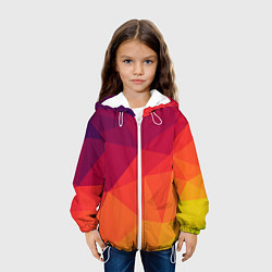 Куртка с капюшоном детская Background geometric, цвет: 3D-белый — фото 2