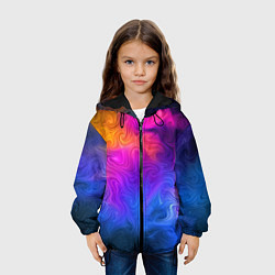 Куртка с капюшоном детская Узор цвета, цвет: 3D-черный — фото 2
