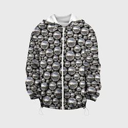 Куртка с капюшоном детская Серебряные шары, цвет: 3D-белый