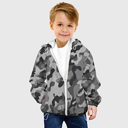 Куртка с капюшоном детская Ночной Камуфляж 1, цвет: 3D-белый — фото 2