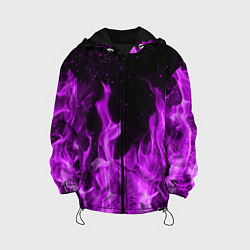 Куртка с капюшоном детская Фиолетовый огонь, цвет: 3D-черный