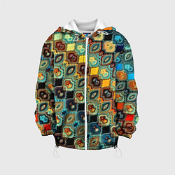 Куртка с капюшоном детская Мозаика, цвет: 3D-белый