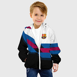 Куртка с капюшоном детская Barcelona FC: Black style, цвет: 3D-белый — фото 2