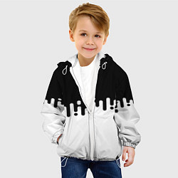 Куртка с капюшоном детская Чёрно-белый узор, цвет: 3D-белый — фото 2