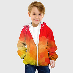 Куртка с капюшоном детская Яркая абстракция, цвет: 3D-белый — фото 2