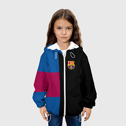 Куртка с капюшоном детская Barcelona FC: Black style, цвет: 3D-белый — фото 2