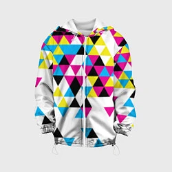 Куртка с капюшоном детская Broken mosaic, цвет: 3D-белый