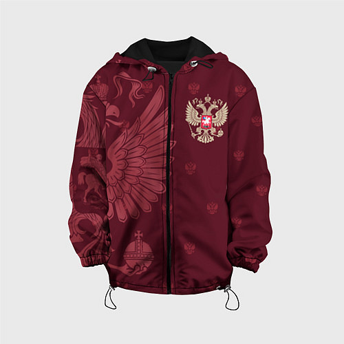 Детская куртка Герб России - золотой / 3D-Черный – фото 1