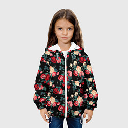 Куртка с капюшоном детская Кустовые розы, цвет: 3D-белый — фото 2