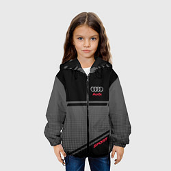 Куртка с капюшоном детская Audi: Crey & Black, цвет: 3D-черный — фото 2