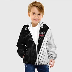 Куртка с капюшоном детская Audi: Black Poly, цвет: 3D-белый — фото 2