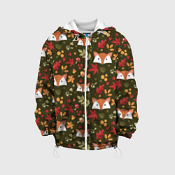 Куртка с капюшоном детская Осенние лисички, цвет: 3D-белый