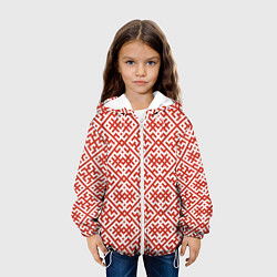 Куртка с капюшоном детская Духобор: Обережная вышивка, цвет: 3D-белый — фото 2