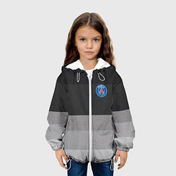 Куртка с капюшоном детская ФК ПСЖ: Серый стиль, цвет: 3D-белый — фото 2