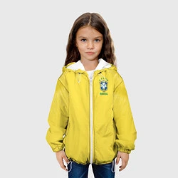 Куртка с капюшоном детская Бразилия: ЧМ-2018, цвет: 3D-белый — фото 2