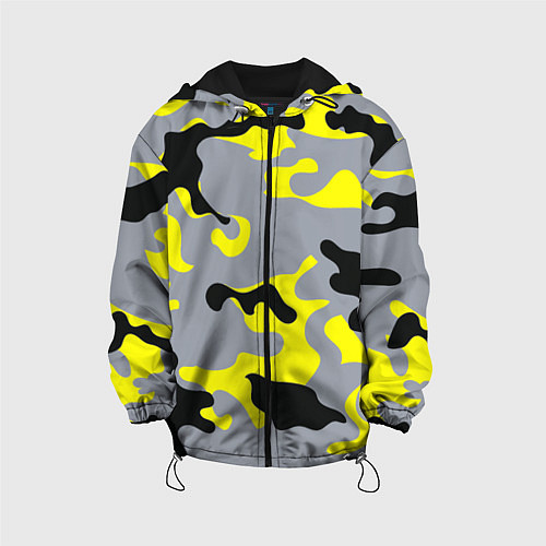 Детская куртка Yellow & Grey Camouflage / 3D-Черный – фото 1