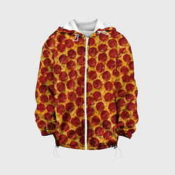 Куртка с капюшоном детская Пицца пепперони, цвет: 3D-белый