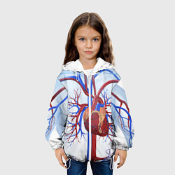 Куртка с капюшоном детская Сердечно-сосудистая система, цвет: 3D-белый — фото 2