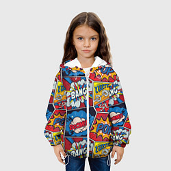 Куртка с капюшоном детская Pop art pattern, цвет: 3D-белый — фото 2