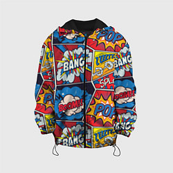 Куртка с капюшоном детская Pop art pattern, цвет: 3D-черный