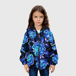Куртка с капюшоном детская Синяя хохлома, цвет: 3D-черный — фото 2