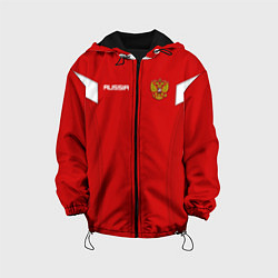 Куртка с капюшоном детская Сборная России, цвет: 3D-черный
