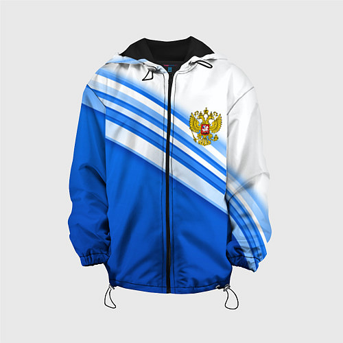 Детская куртка Россия: голубая волна / 3D-Черный – фото 1