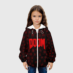 Куртка с капюшоном детская DOOM: Hellish signs, цвет: 3D-белый — фото 2