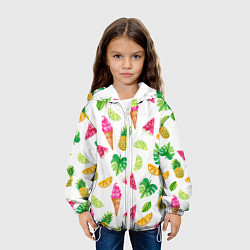 Куртка с капюшоном детская Сочное лето, цвет: 3D-белый — фото 2