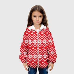 Куртка с капюшоном детская Зимний узор, цвет: 3D-белый — фото 2