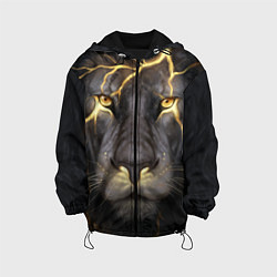 Куртка с капюшоном детская Лев с молнией, цвет: 3D-черный