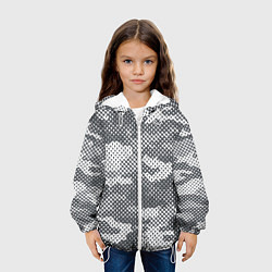 Куртка с капюшоном детская Серый камуфляж, цвет: 3D-белый — фото 2