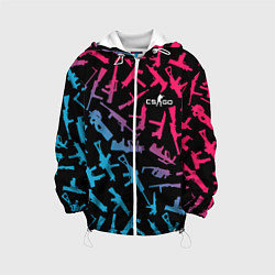 Куртка с капюшоном детская CS:GO Neon Weapons, цвет: 3D-белый