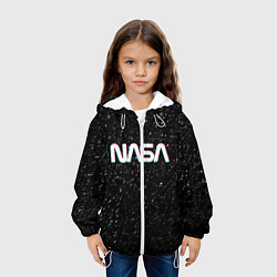 Куртка с капюшоном детская NASA: Space Glitch, цвет: 3D-белый — фото 2
