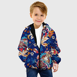Куртка с капюшоном детская Экзотический орнамент, цвет: 3D-черный — фото 2