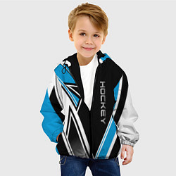 Куртка с капюшоном детская Hockey black blue white, цвет: 3D-черный — фото 2