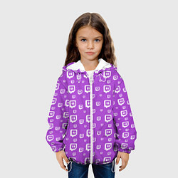 Куртка с капюшоном детская Twitch: Violet Pattern, цвет: 3D-белый — фото 2