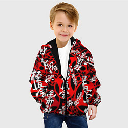 Куртка с капюшоном детская Каратэ киокушинкай паттерн, цвет: 3D-черный — фото 2