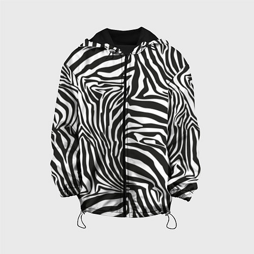 Детская куртка Полосы шкура зебры / 3D-Черный – фото 1