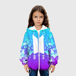 Куртка с капюшоном детская BTS: Violet Butterflies, цвет: 3D-белый — фото 2