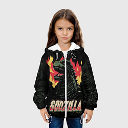Куртка с капюшоном детская Flame Godzilla, цвет: 3D-белый — фото 2