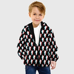 Куртка с капюшоном детская BILLIE EILISH GLITCH, цвет: 3D-черный — фото 2
