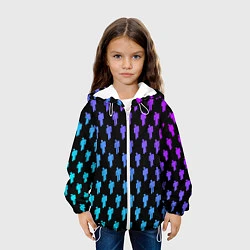 Куртка с капюшоном детская Billie Eilish: Neon Pattern, цвет: 3D-белый — фото 2