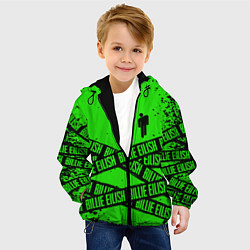 Куртка с капюшоном детская BILLIE EILISH: Green & Black Tape, цвет: 3D-черный — фото 2