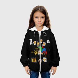 Куртка с капюшоном детская Король и Шут Анархия спина, цвет: 3D-белый — фото 2