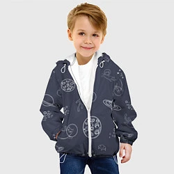 Куртка с капюшоном детская Космо киски, цвет: 3D-белый — фото 2