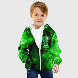 Куртка с капюшоном детская Brawl Stars LEON, цвет: 3D-белый — фото 2