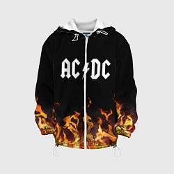 Куртка с капюшоном детская AC DC, цвет: 3D-белый