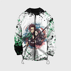 Куртка с капюшоном детская KIMETSU NO YAIBA, цвет: 3D-черный