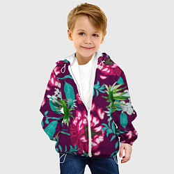 Куртка с капюшоном детская Цветы, цвет: 3D-белый — фото 2